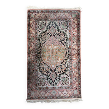Handmade vintage Persian Tabriz silk rug 78cm x 133cm 1950s - 1С1150
