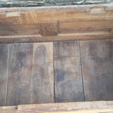 Closed bed chest bench Breton, solid oak pegged wood, nineteenth century