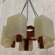 Teak and resin pendant light