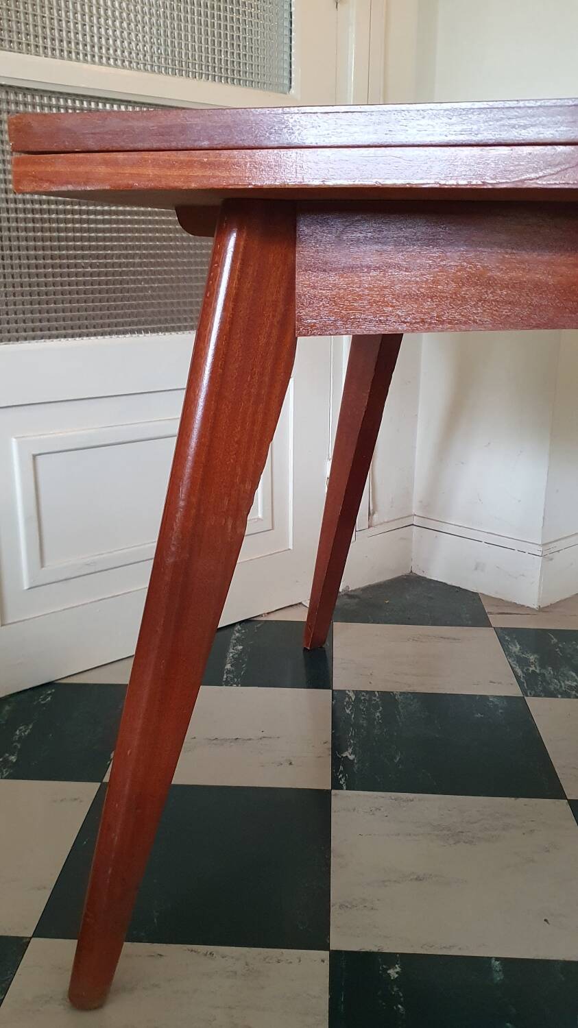 Varnished wooden table from the 1960s.