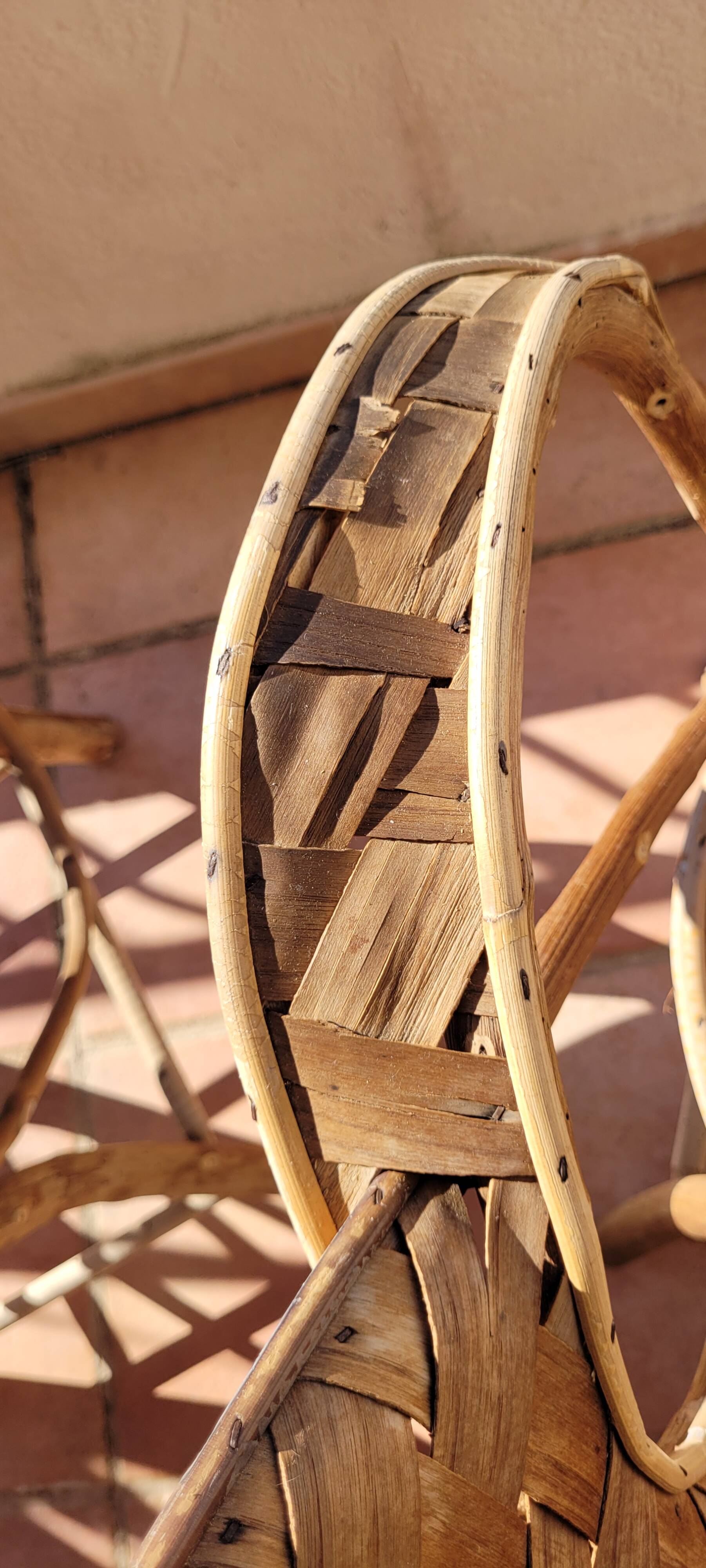 Chestnut braid armchairs from the 70s