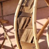 Chestnut braid armchairs from the 70s