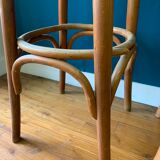 Pair of curved wooden bar stools