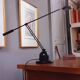 Lampe de bureau à balancier en métal noir, Italie années 1980