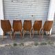 (Lot) 5 chaises vintage bois attribuées à Baumann (à restaurer)