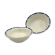 Two vintage cups in white earthenware, blue ledé 1950