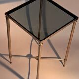 Gold brass side table in neoclassical style, circa 1960.