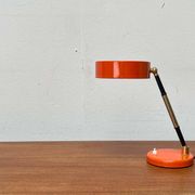 Mid-century minimalist orange table lamp, Italy, 1960s.