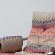 Pair of vintage metal armchairs with multicolour fabric – 1970s