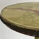Mid-century side table in green marble with a brass base, 1960s, Italy.