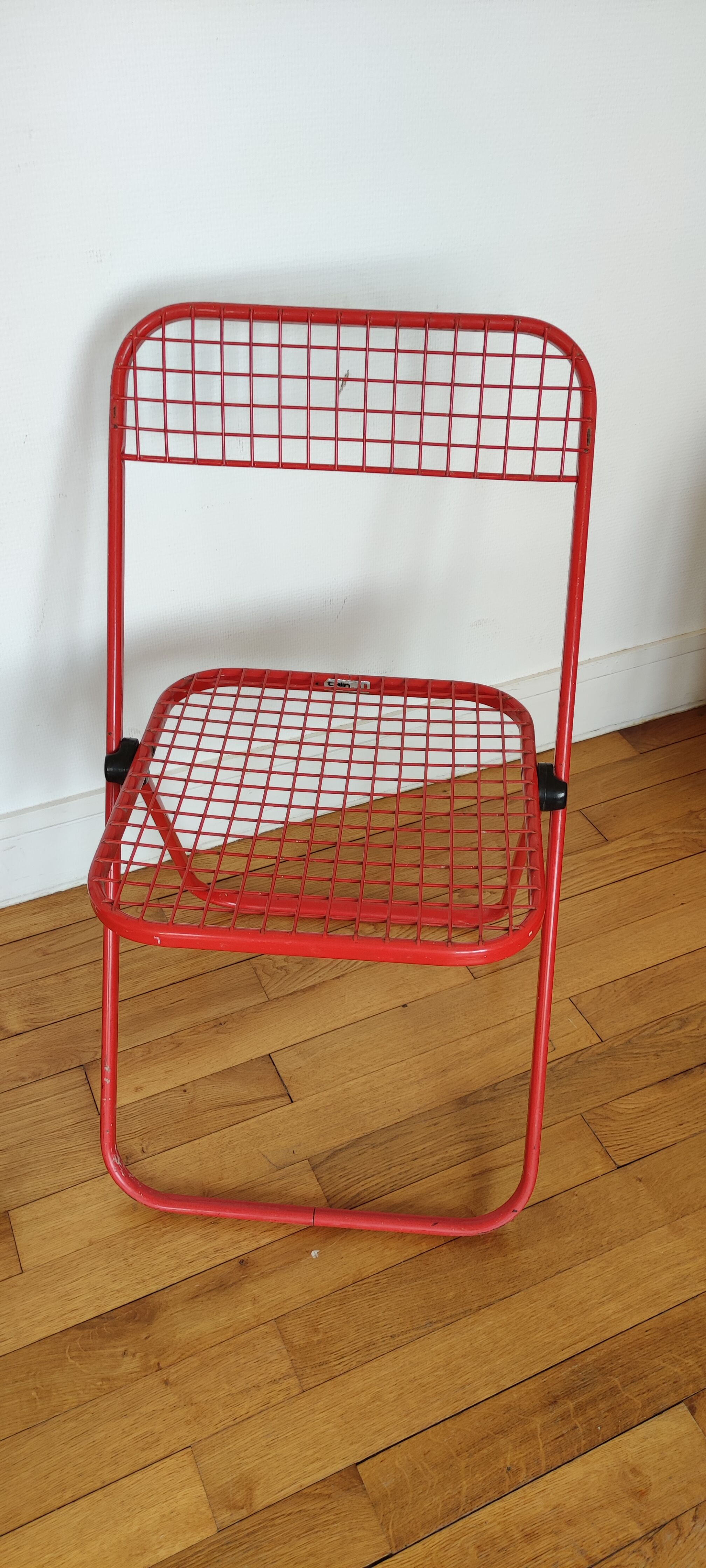 Pair of folding chairs Talin metal red