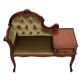 Telephone Sofa Green Velvet Queen Anne style 1960s