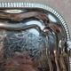 Silver-plated English tray with floral decoration – England