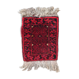 Vintage afghan ersari matte handmade carpet 24cm x 29cm 1970s