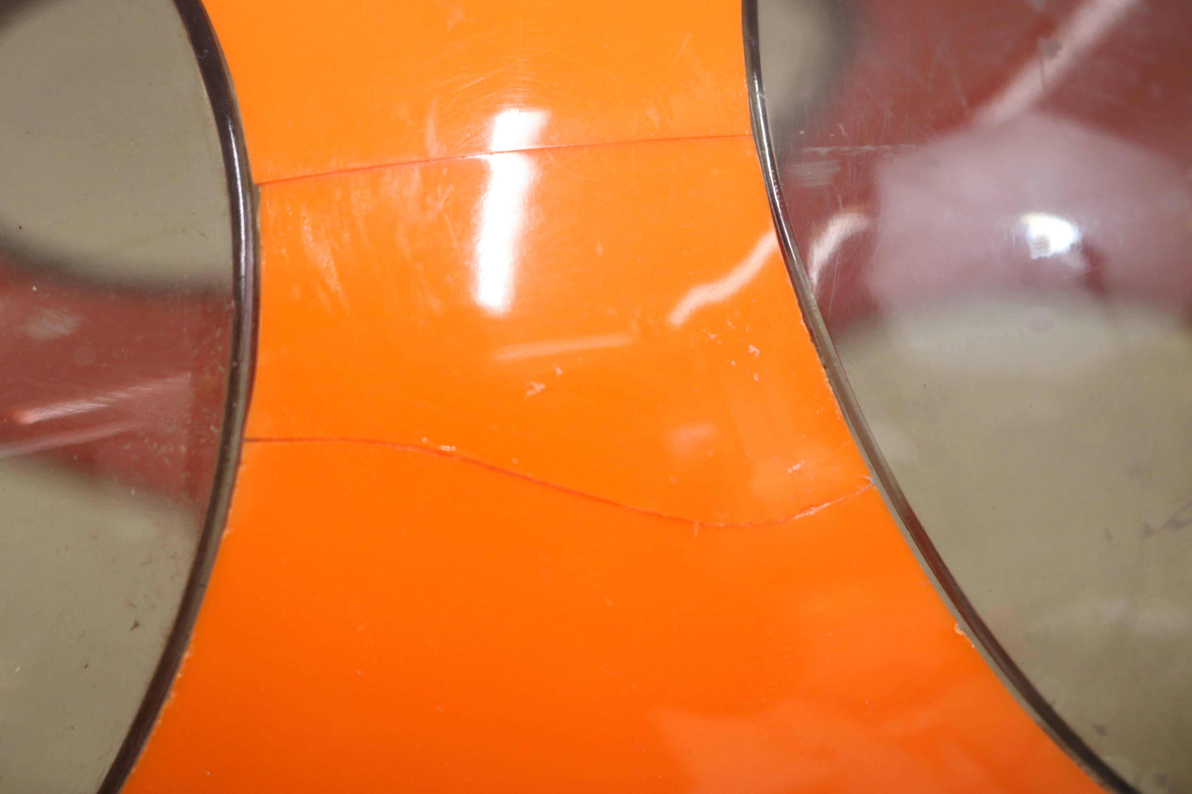 Massive Belgium Space Age UFO Lamp, Orange Mid-Century Modern Lighting