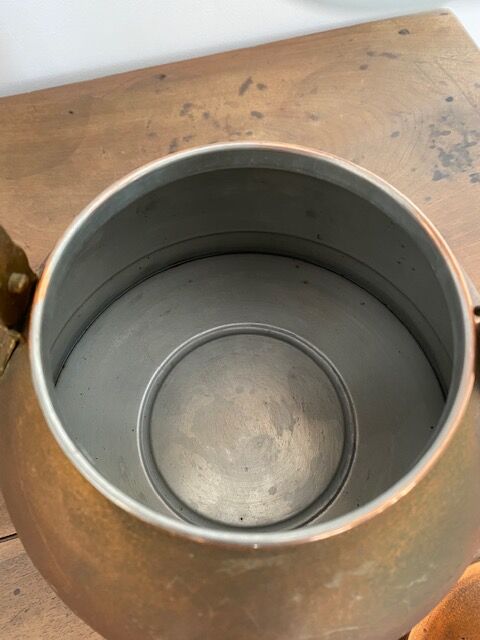 Copper kettle porcelain handle