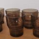 Set of 6 smoked brown glass water glasses Vereco 70'S Vintage