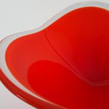 Red platter, Murano glass, Italian design, 1960s, made in Italy