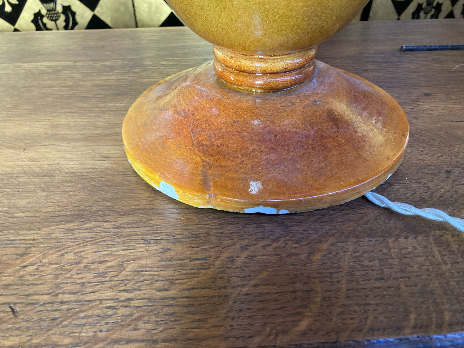 Pair of ceramic art deco lamps