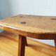 Pair of brutalist tripod stools in solid wood.