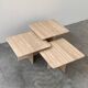 Set of three Italian travertine nesting / side tables, 1970s–1980s