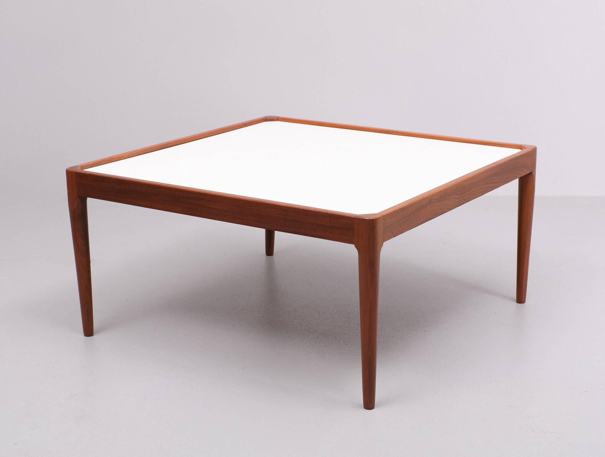 Teak coffee table Laminated top 1960s Scandinavian