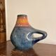 Ancient Gouette Vase Ceramic Blue Orange Fat Lava Mosaic