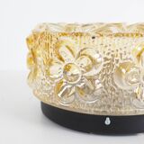 Original 1970’s amber Glass ‘Flower’ wall lamps by Erco