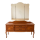 Antique wooden dressing table with a triptych mirror.