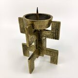 Brutalist candlestick • Austria • Brass • 1970