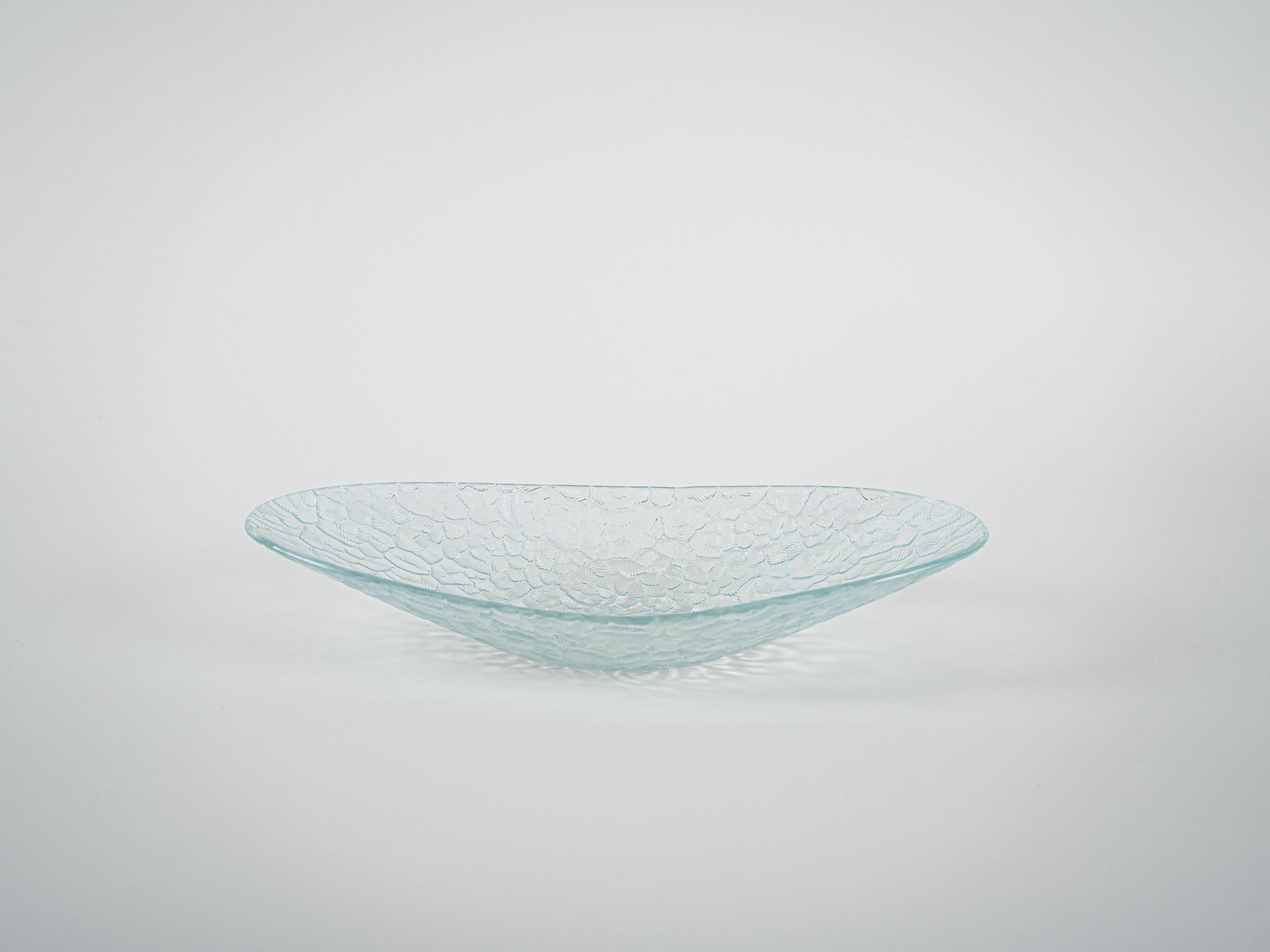 Glass serving dish, Danish design, 1970s, made in Denmark