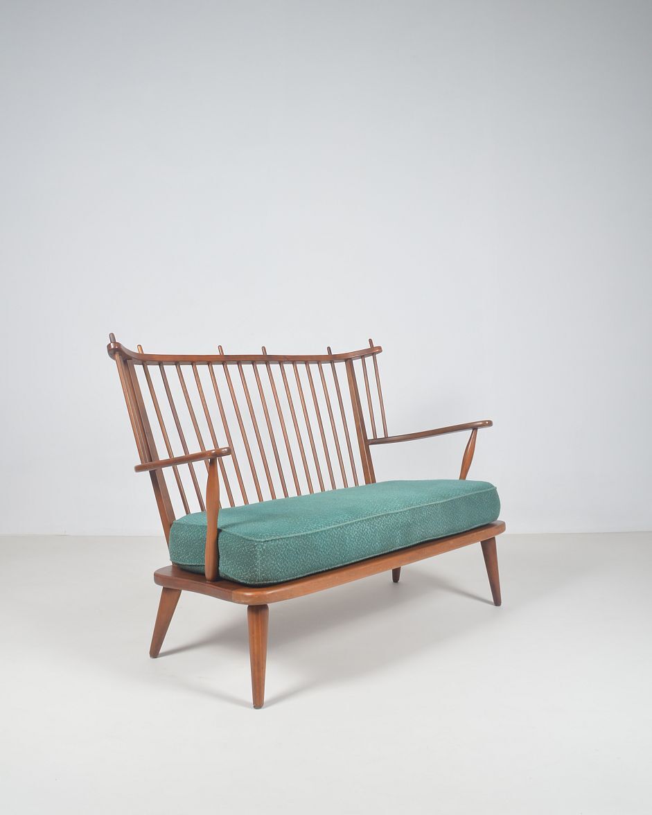 Mid-Century Scandinavian armchair with bars, 1950s