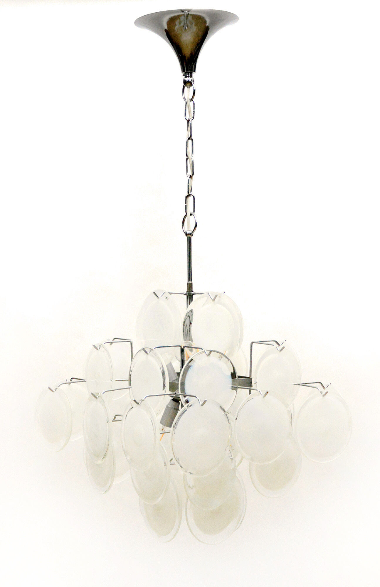 Lustre italien de disque de verre de Murano