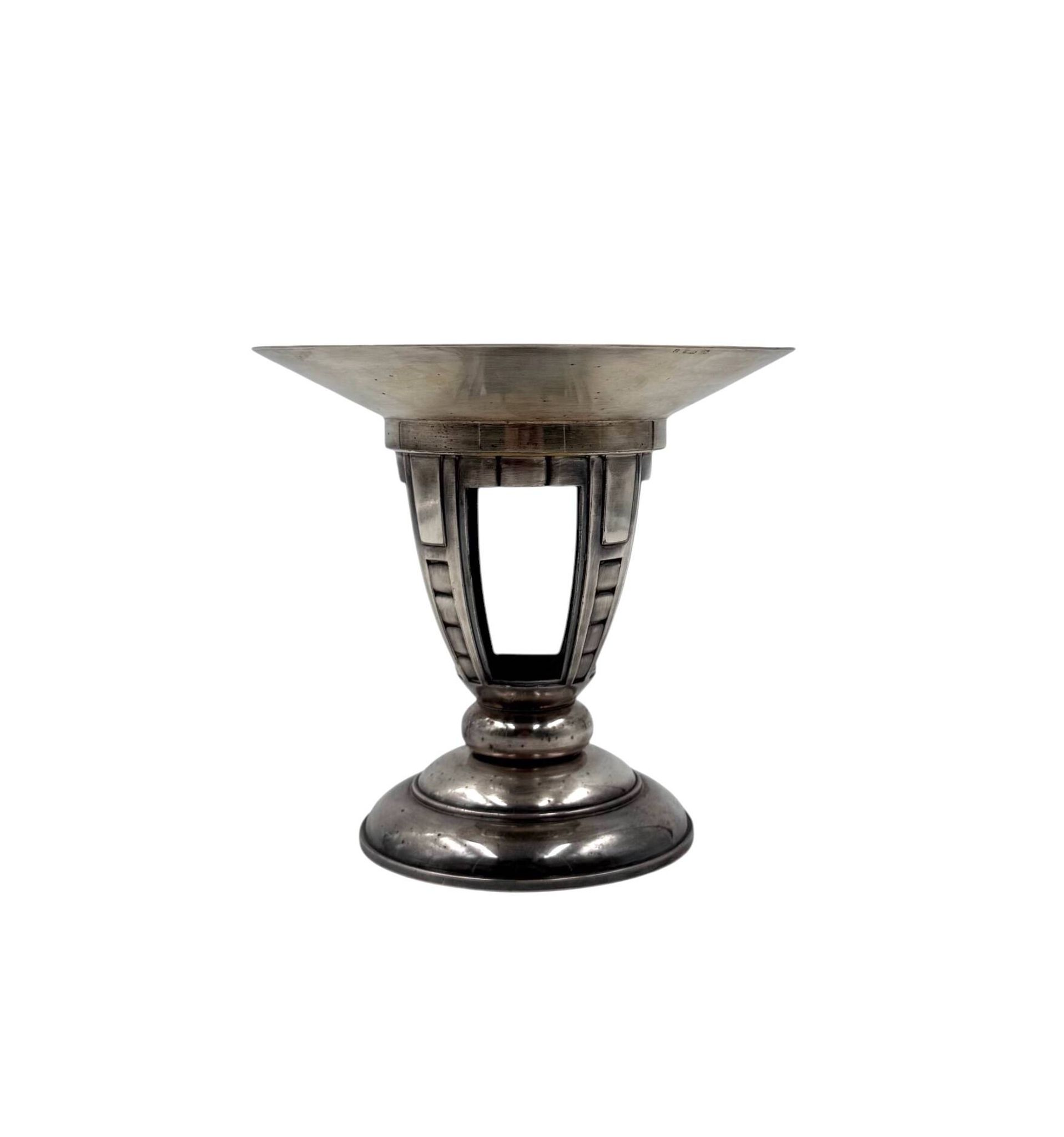 Art Deco silver-plated coup / vide poche, France 1940s