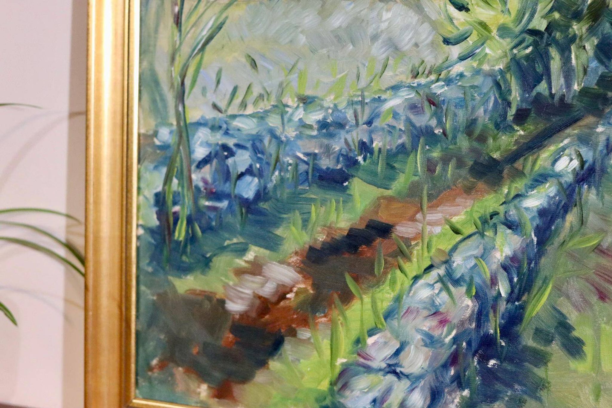 Original Swedish Mid Century Oil on Canvas "Path" - Vintage & Framed