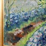 Original Swedish Mid Century Oil on Canvas "Path" - Vintage & Framed