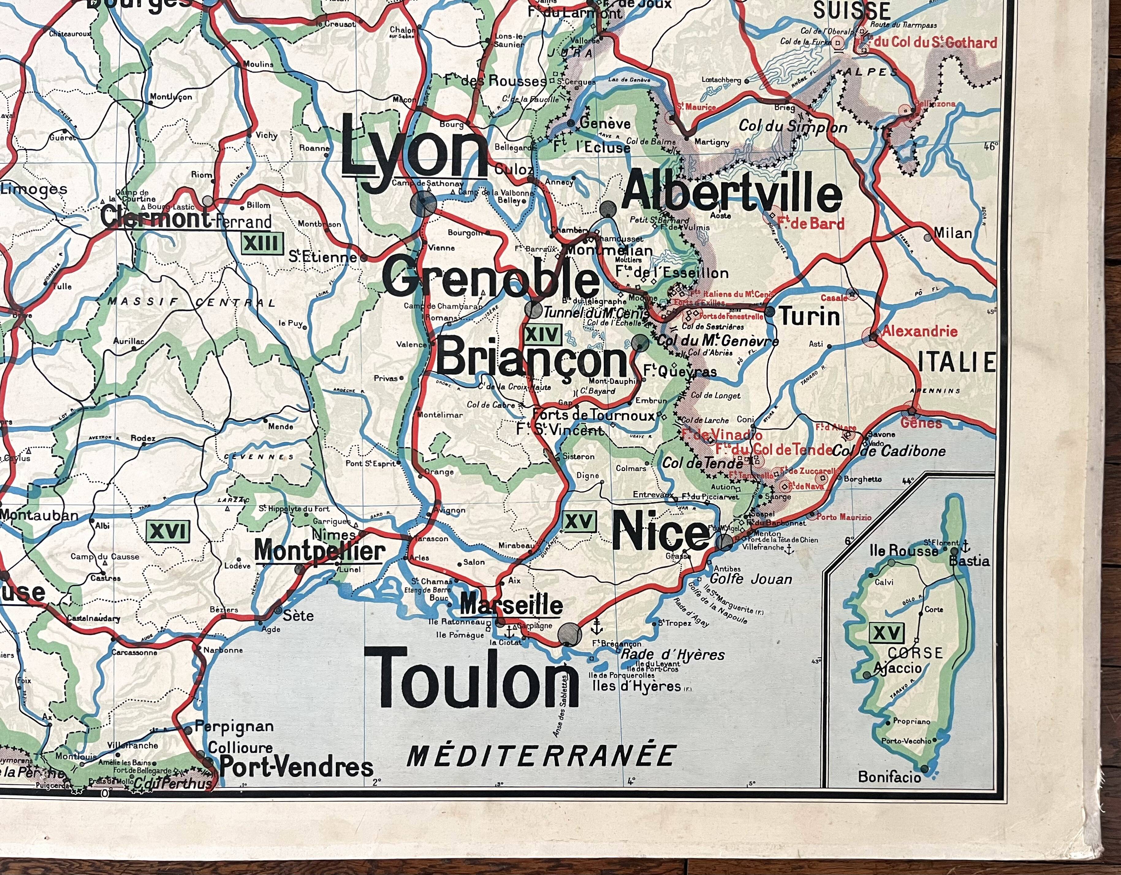 Old school map Vidal-Lablache 10, T26, 1930 - Military divisions