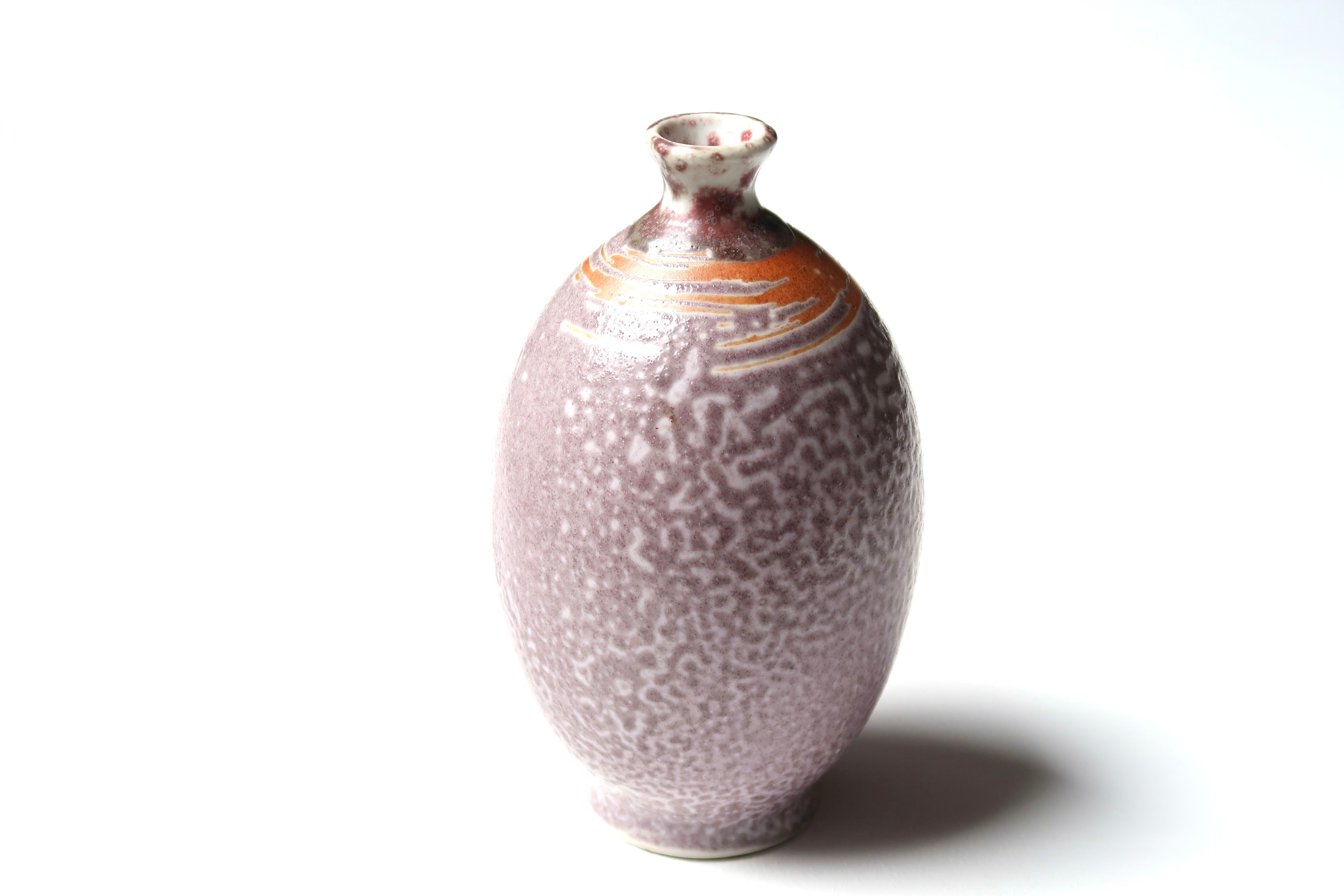 Purple sandstone vase signed, 70s