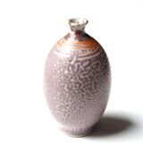 Vase mauve en grès signé, années 70