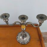 Pair of silver metal candlesticks