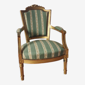 Armchair to the queen Louis XVl style gilded wood nineteenth century