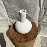 Handmade soliflore drop vase in terracotta painted white h:20 d:15