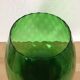 Green Empoli glass vase, cut on foot