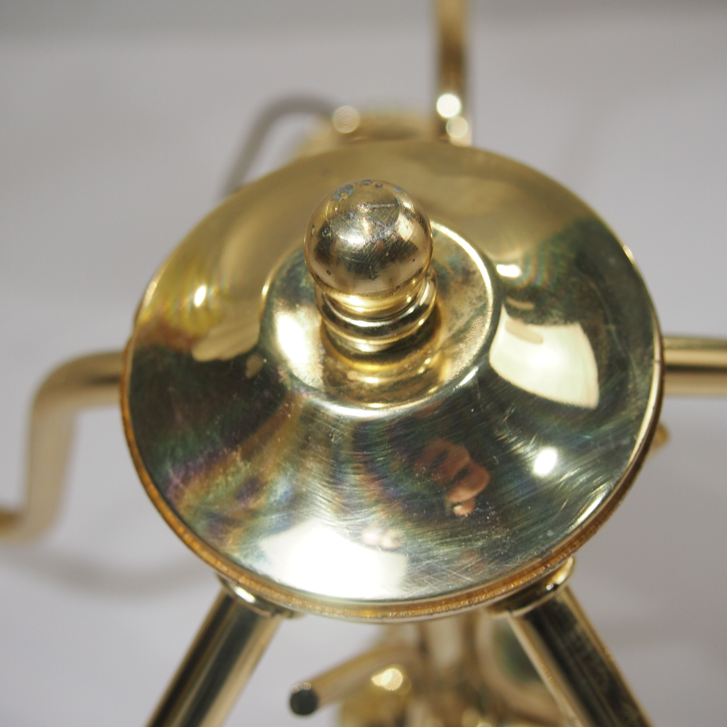 Five-branched luster /brass/tulips/vintage