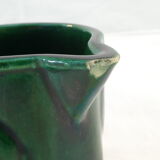 Pitcher vintage green slurry in faience of st clement with fruit