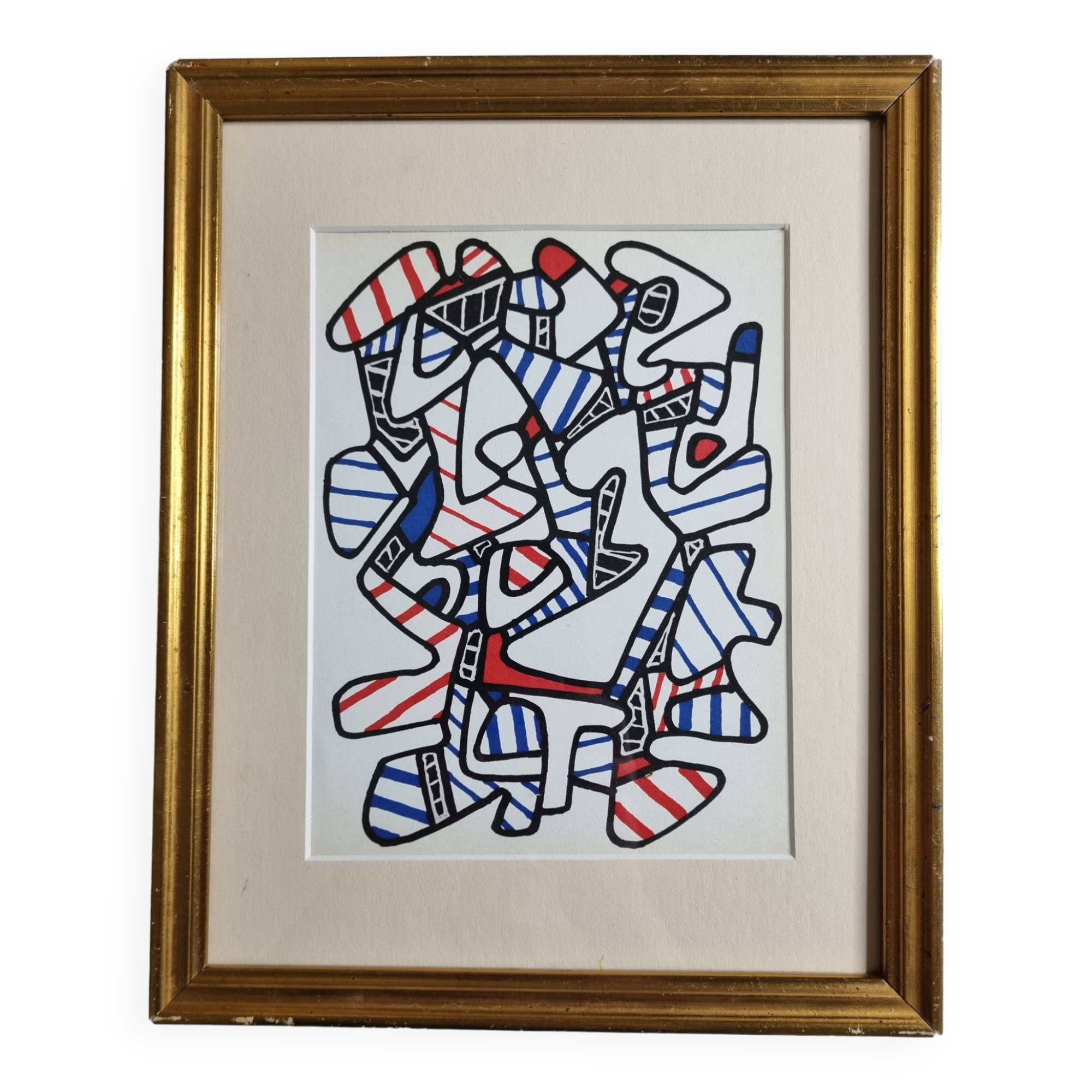 Screenprint after Jean Dubuffet framed under glass 25 cm by 31 cm