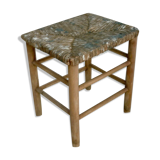 Wooden and straw workshop stool