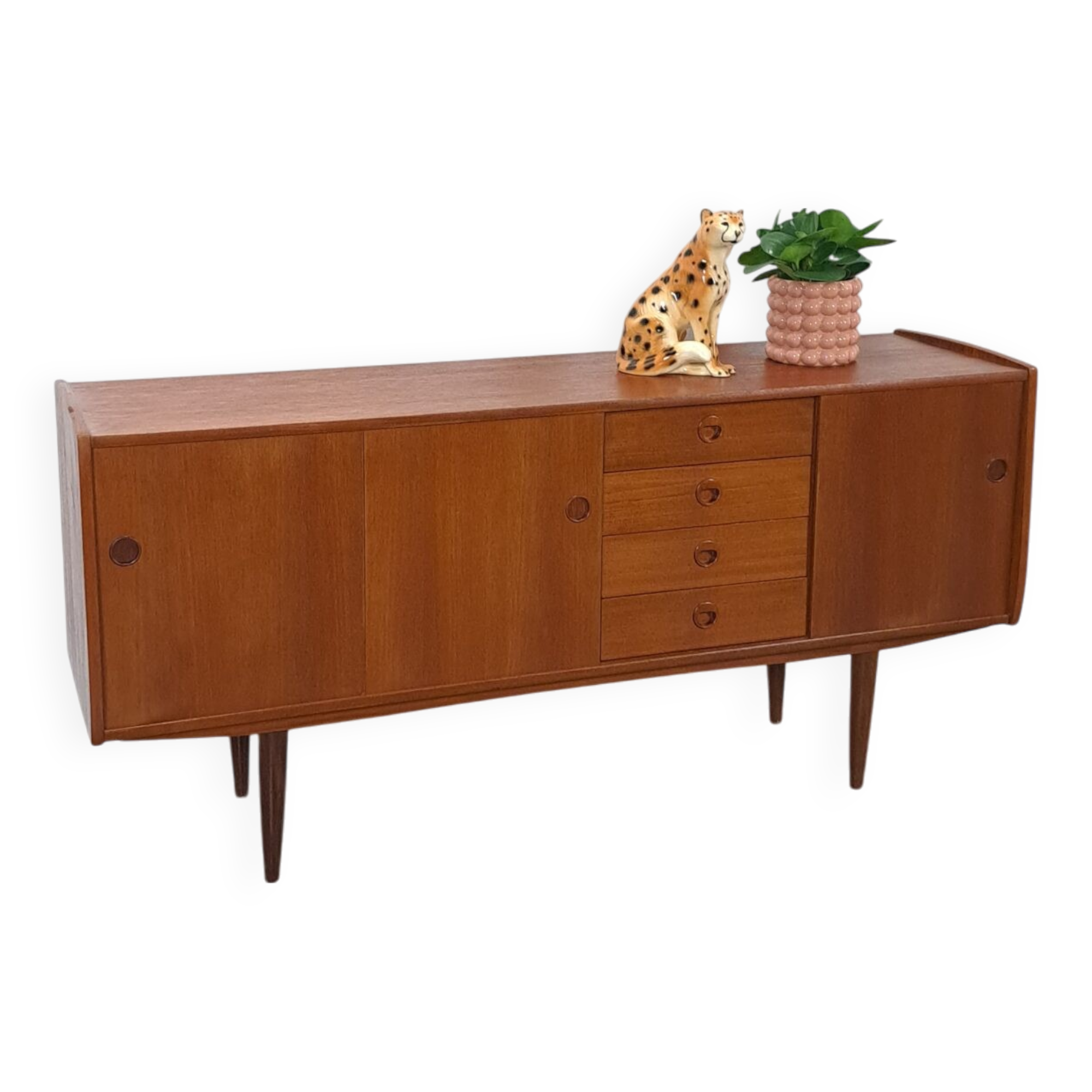 Teak veneer sideboard with drawers from Sweden