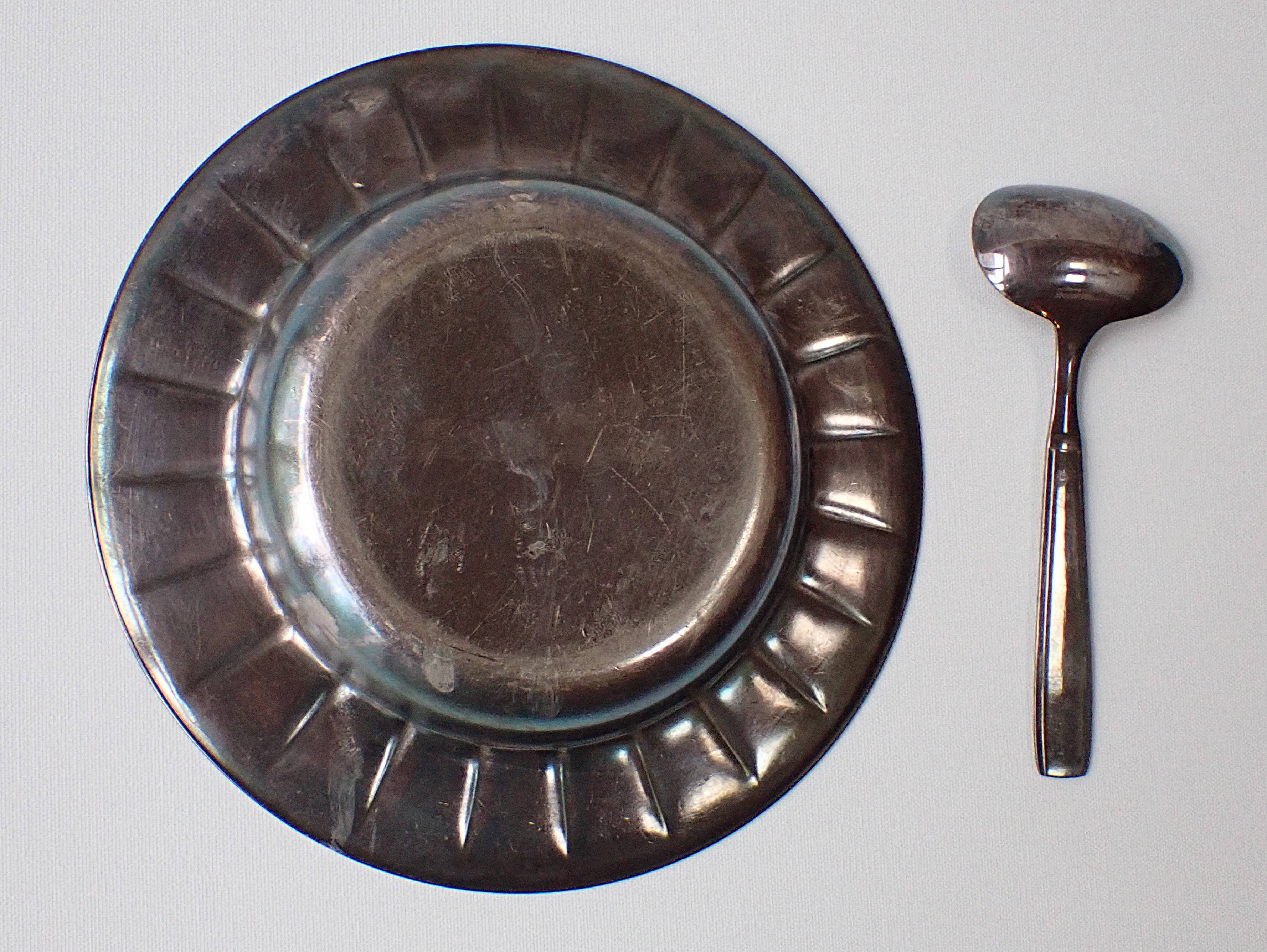 Christofle galla - silver-plated plate and spoon - birth box