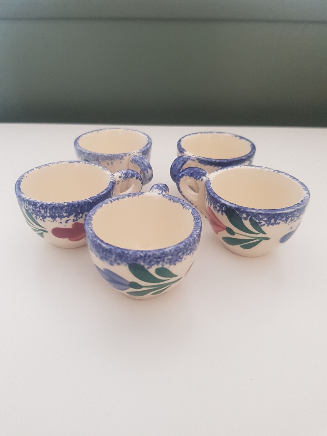 5 Quimper egg cups